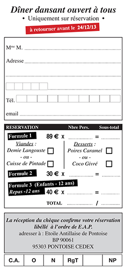 Réservez par courrier